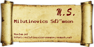 Milutinovics Sámson névjegykártya